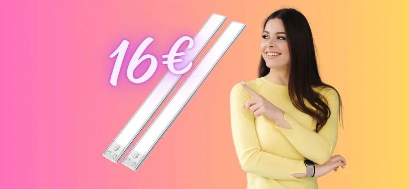 Due lampade LED con sensore per armadi, cassetti e pensili a SOLI 16€