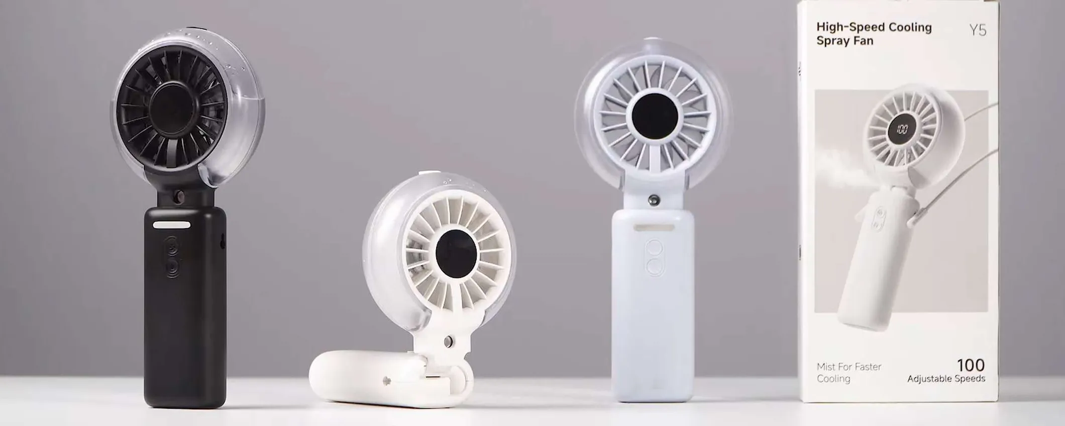 Mini ventilatore con nebulizzatore e 100 velocità: offerta a tempo limitato