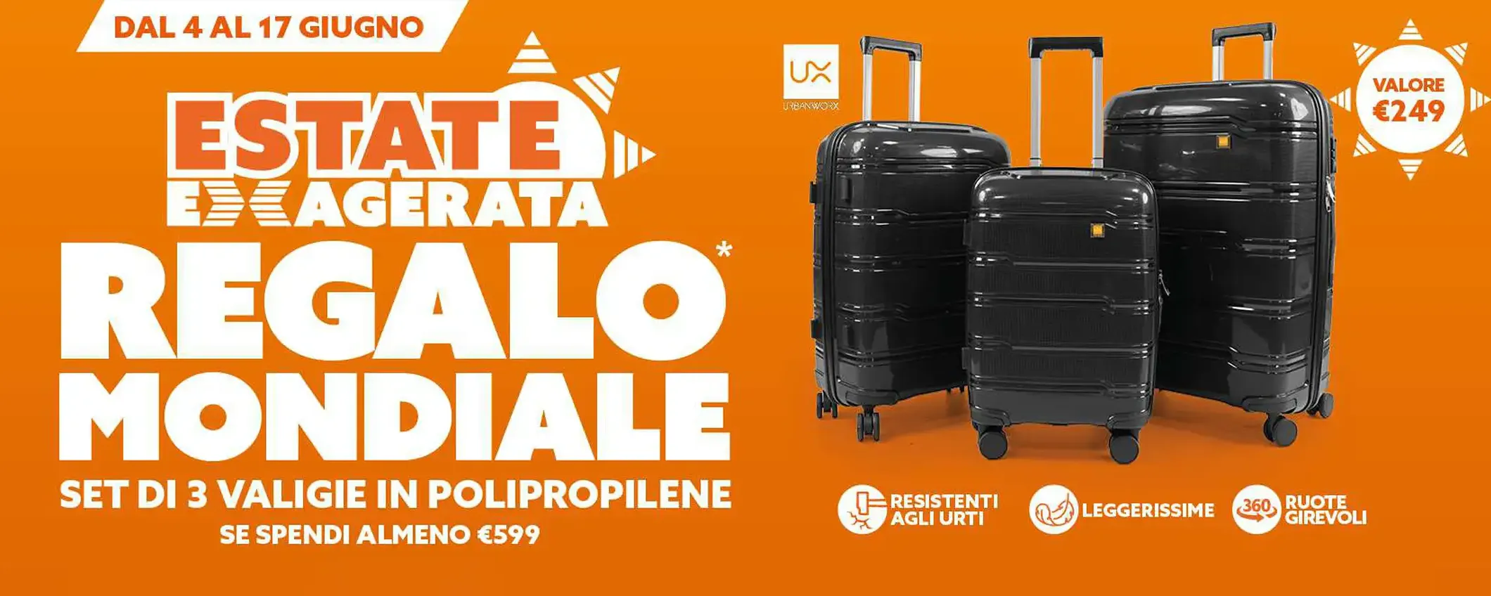 Volantino Expert, con i tuoi acquisti tech ricevi in regalo il set di valigie