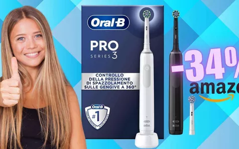 2 spazzolini elettrici Oral-B Pro 3 a PREZZO SHOCK (-34%)