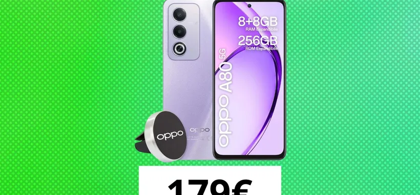 OPPO A80 5G: smartphone completo con fotocamera AI da 50MP ad un prezzo imbattibile