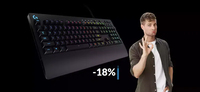 Tastiera gaming Logitech, retroilluminata e impermeabile: solo 44€
