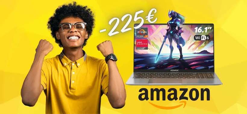 Notebook da Gaming con AMD Ryzen 7, 16GB di RAM e SSD da 512GB (-225€)