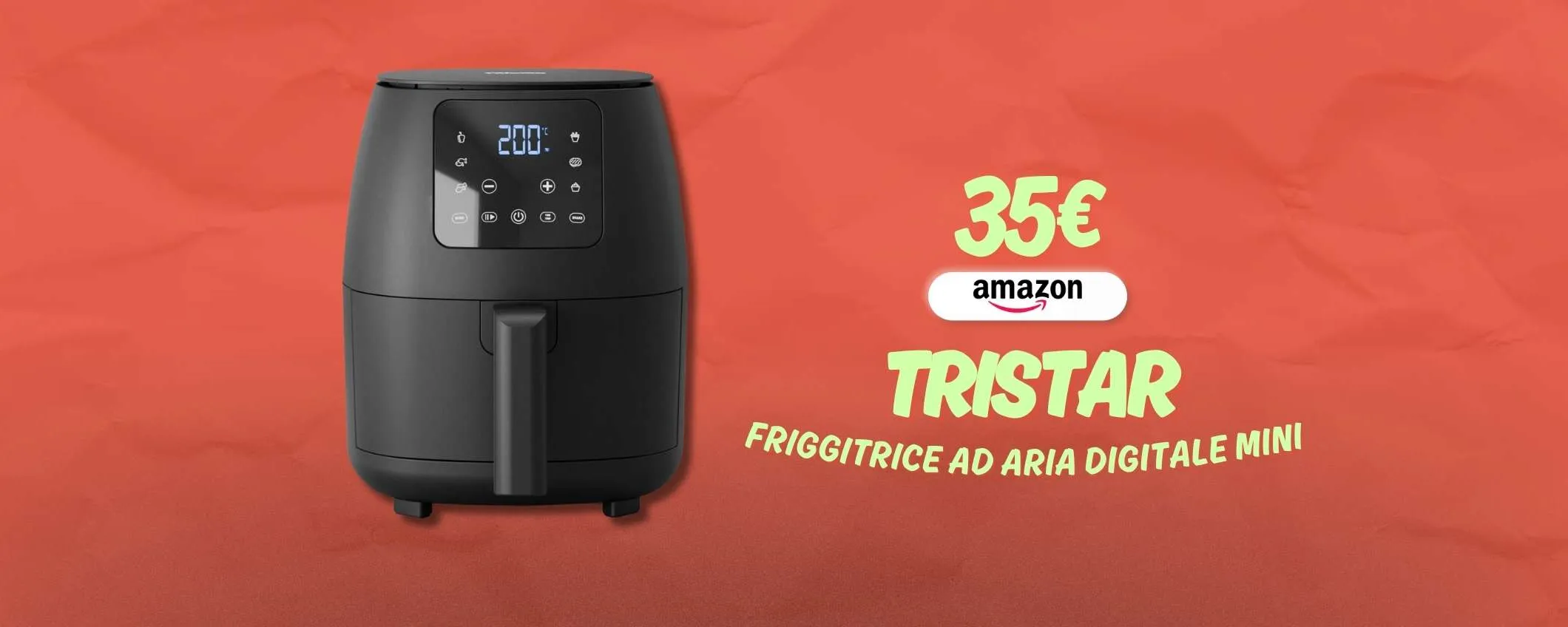 La friggitrice ad aria perfetta per 2 persone: costa appena 35€ su Amazon