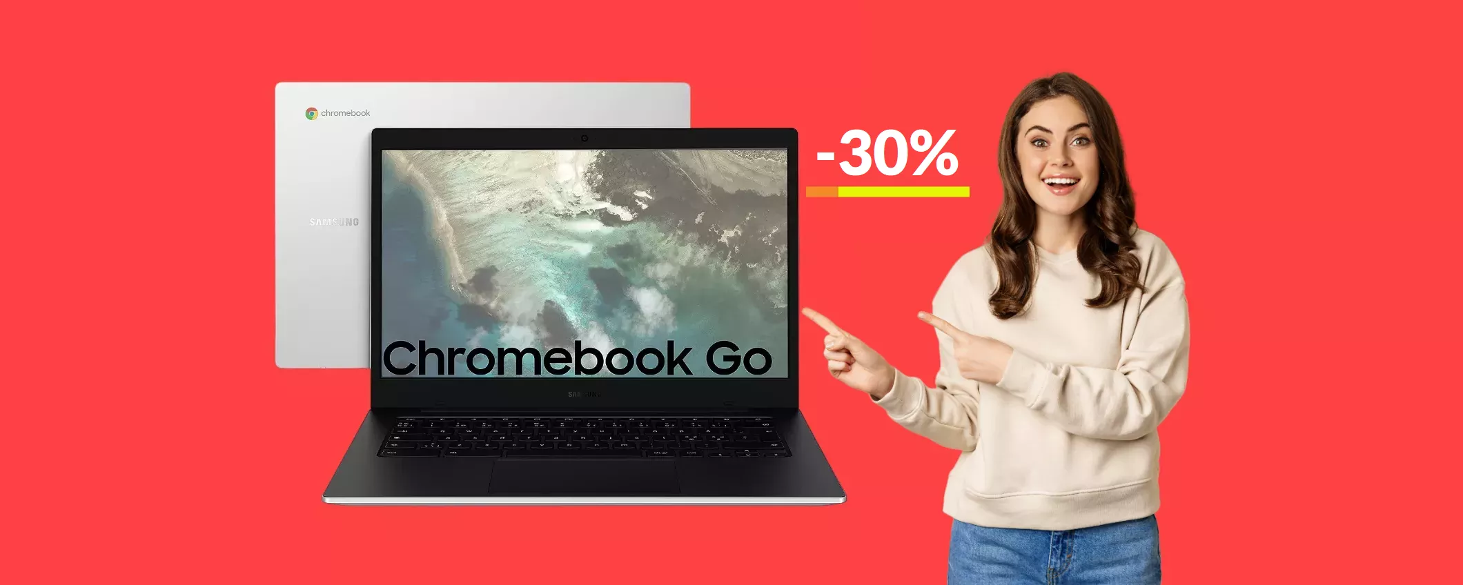 Samsung Galaxy Chromebook Go: imperdibile SCONTO di 120€