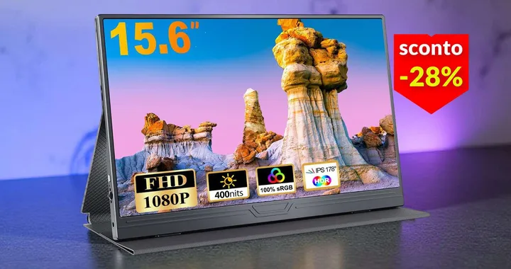 Monitor portatile FullHD da non perdere a 71€: lo usi con mini PC, PS5 e tanto altro