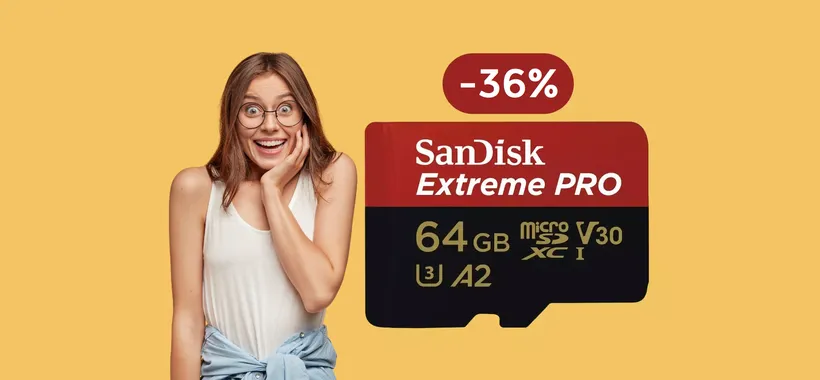 MicroSD SanDisk 64GB, velocissima e resistente: bastano 21€