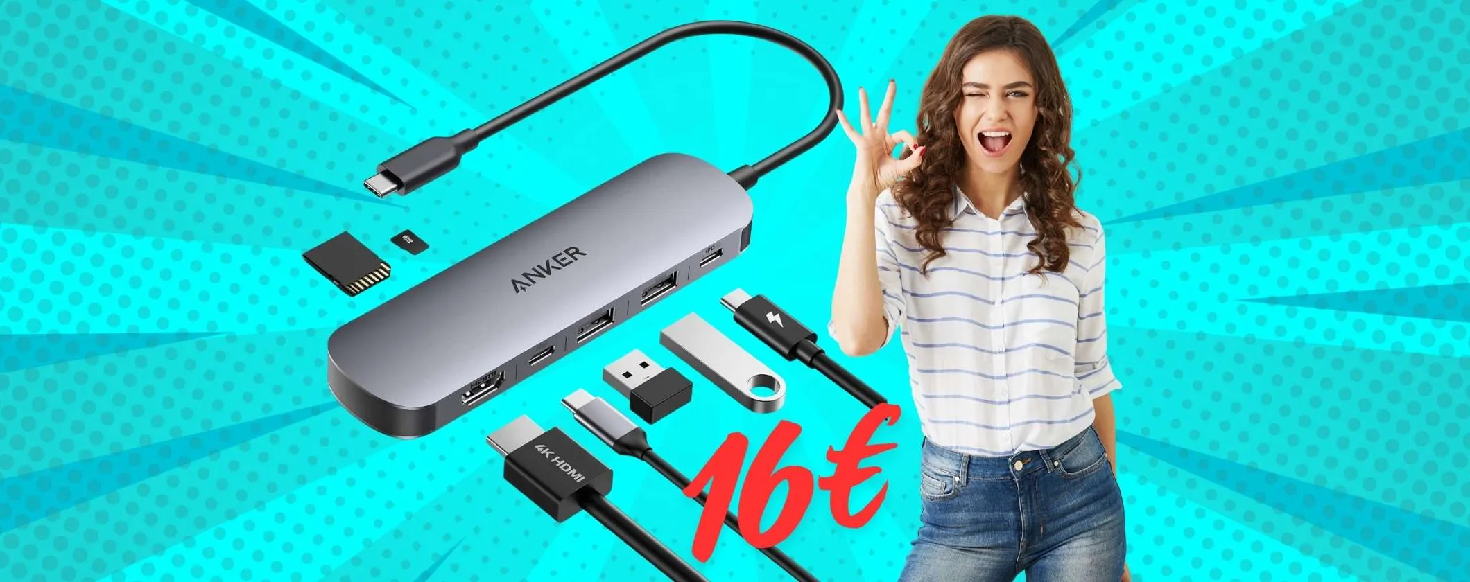 Tutte le porte che non hai con l'Hub USB Anker 7 in 1 a soli 16€