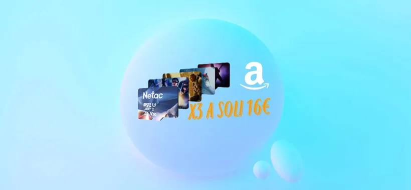 Memoria extra a meno di 20€: 3 MicroSD Netac 64GB in super sconto