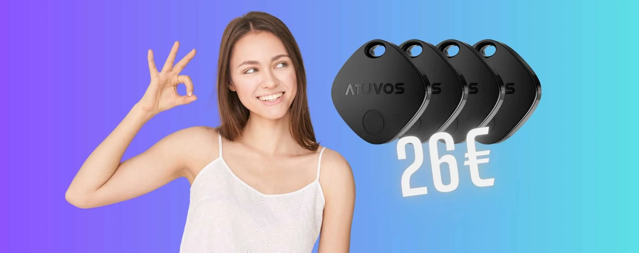Trova gli oggetti persi con 4 Air Tag Smart Tracker ATUVOS a soli 26€
