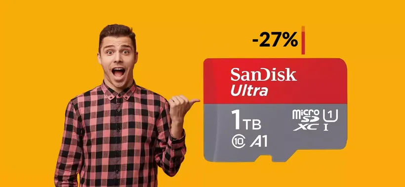 MicroSD SanDisk 1TB: memoria interna che non finisce MAI (-36€)
