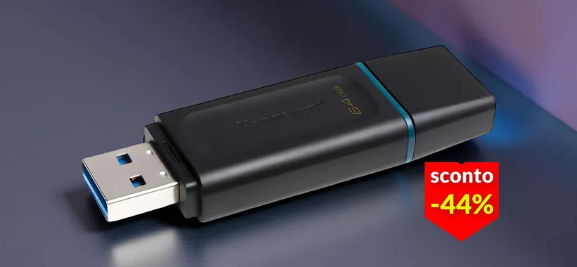 Solo 7€ per 64GB in più: lo sconto per la chiavetta Kingston è irripetibile