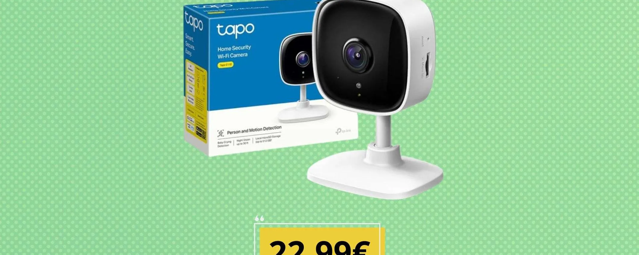 Telecamera TP-Link Tapo C110: sconto pauroso, oggi è tua a 22,99€
