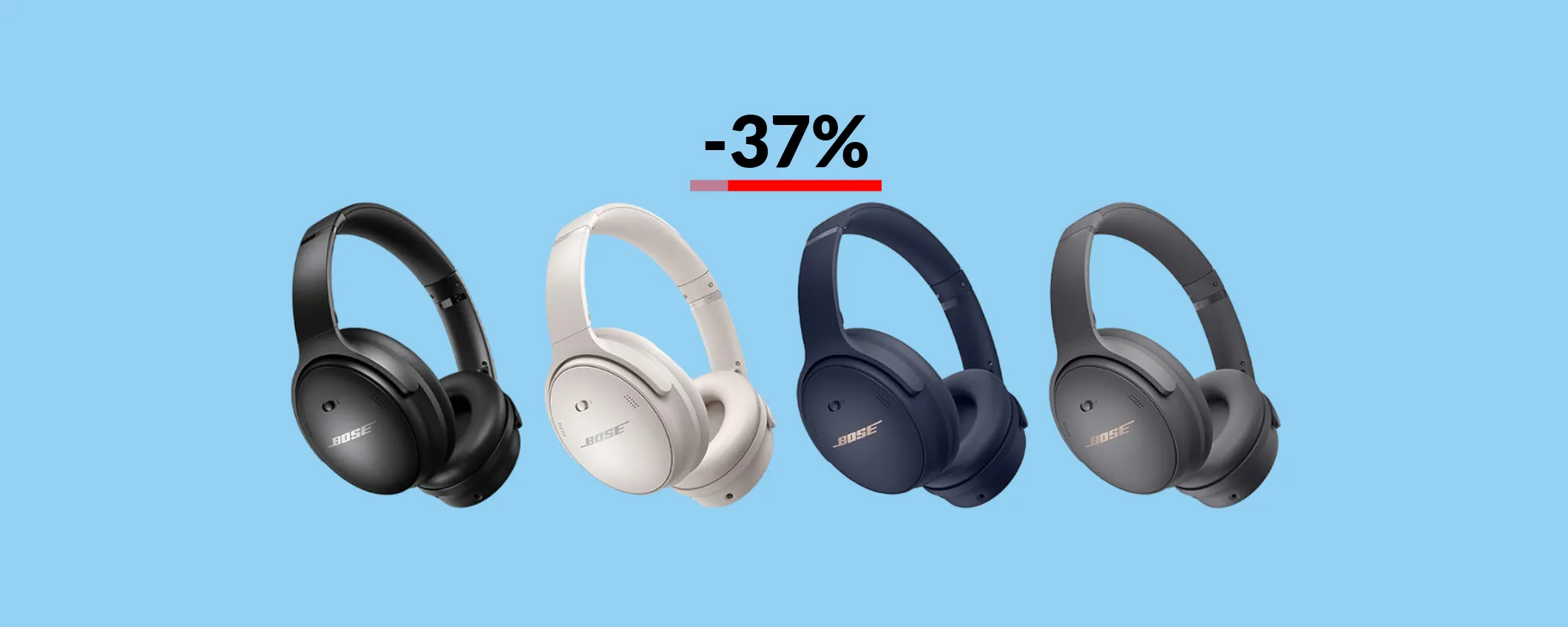 Cuffie Bose QuietComfort: MEGA sconto del 37% quasi al termine