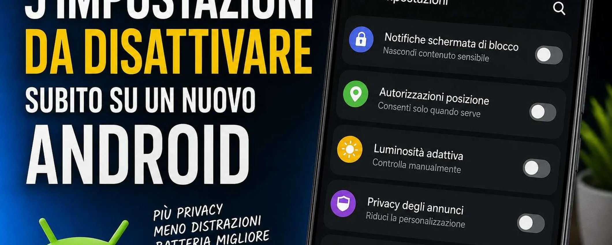 Android: 5 impostazioni da disattivare subito quando si configura un nuovo smartphone