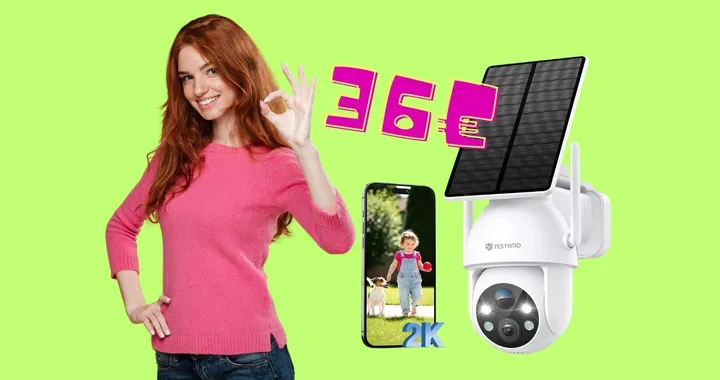 Telecamera WiFi con pannello solare per sicurezza completa (solo 36€)