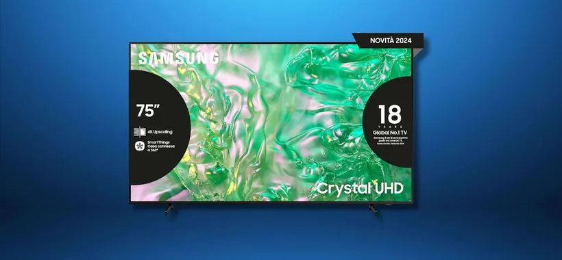 Samsung Smart TV 75" a 678,99€: 4K Crystal UHD con AirSlim Design