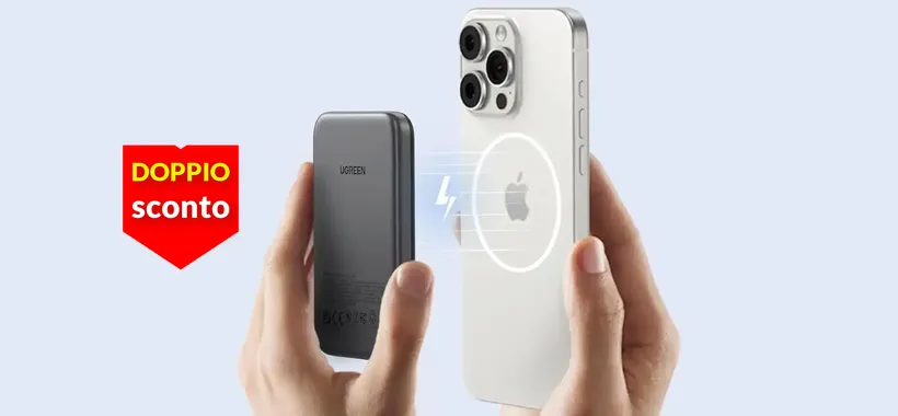 Doppio sconto sulla powerbank magnetica per iPhone: un affare a 21€