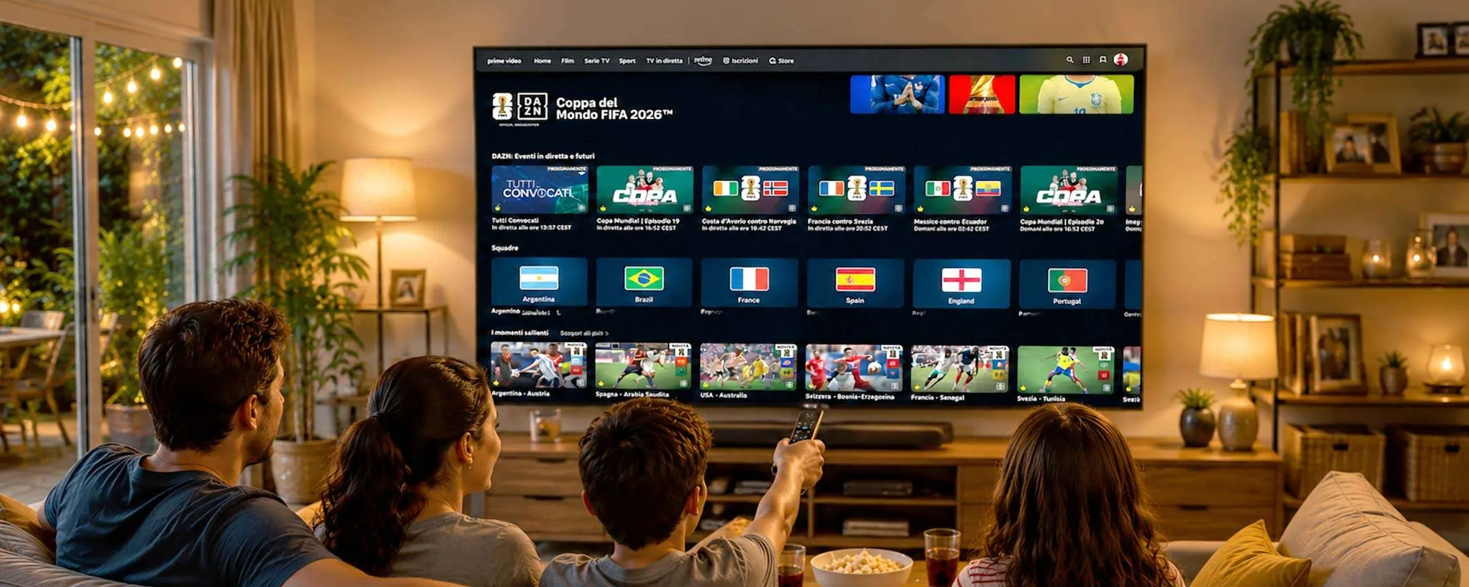Guarda i mondiali di calcio in streaming: su Prime Video c'è DAZN
