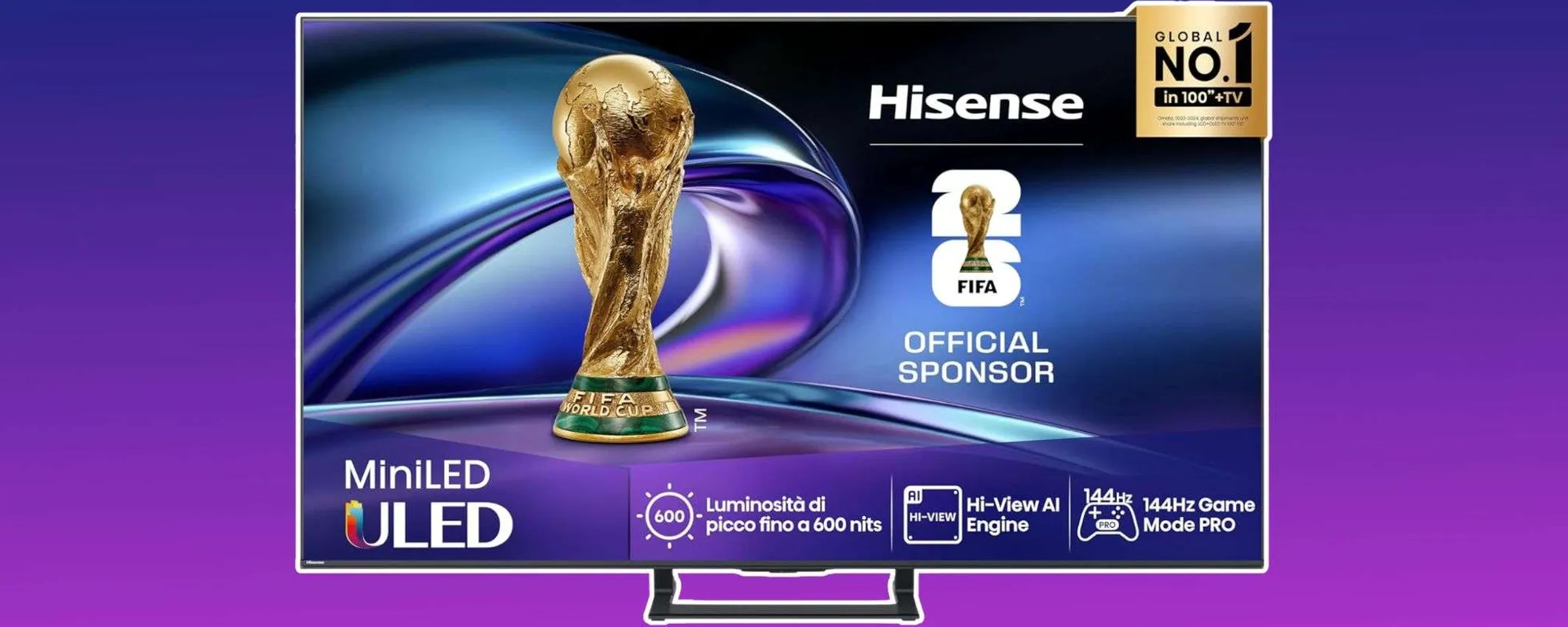 Follia Hisense su Amazon: la TV Mini-LED da 55'' a 144Hz CROLLA a metà prezzo