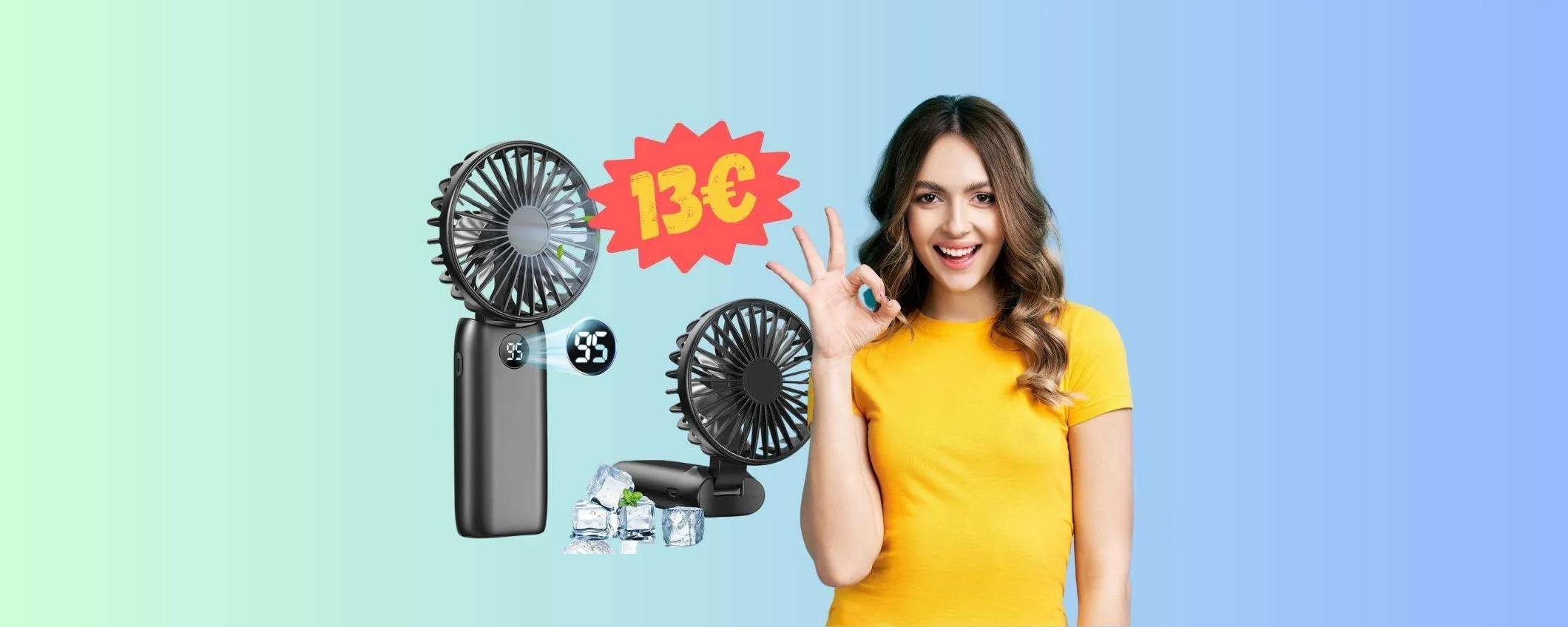 Mini ventilatore portatile a PREZZO RIDICOLO, appena 13€