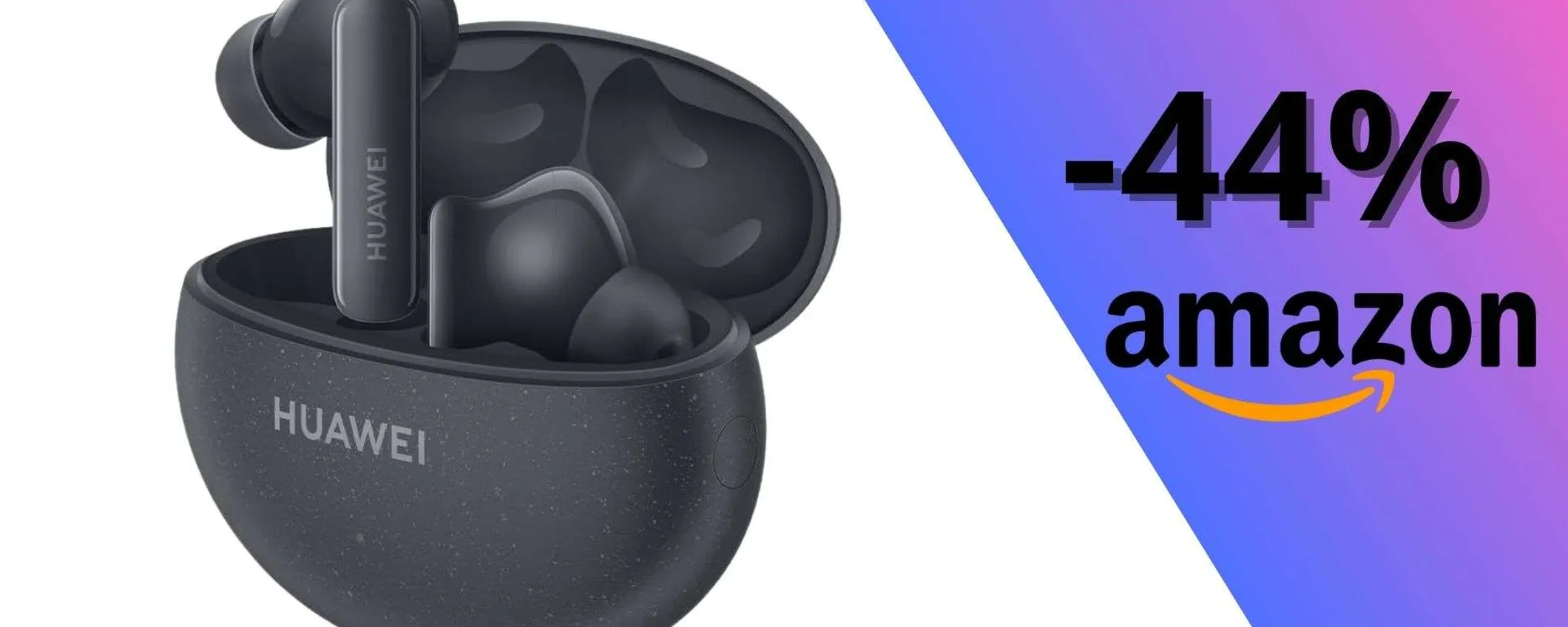 Huawei FreeBuds 5i, prezzo spaccato a metà: su Amazon le peghi solo 56€