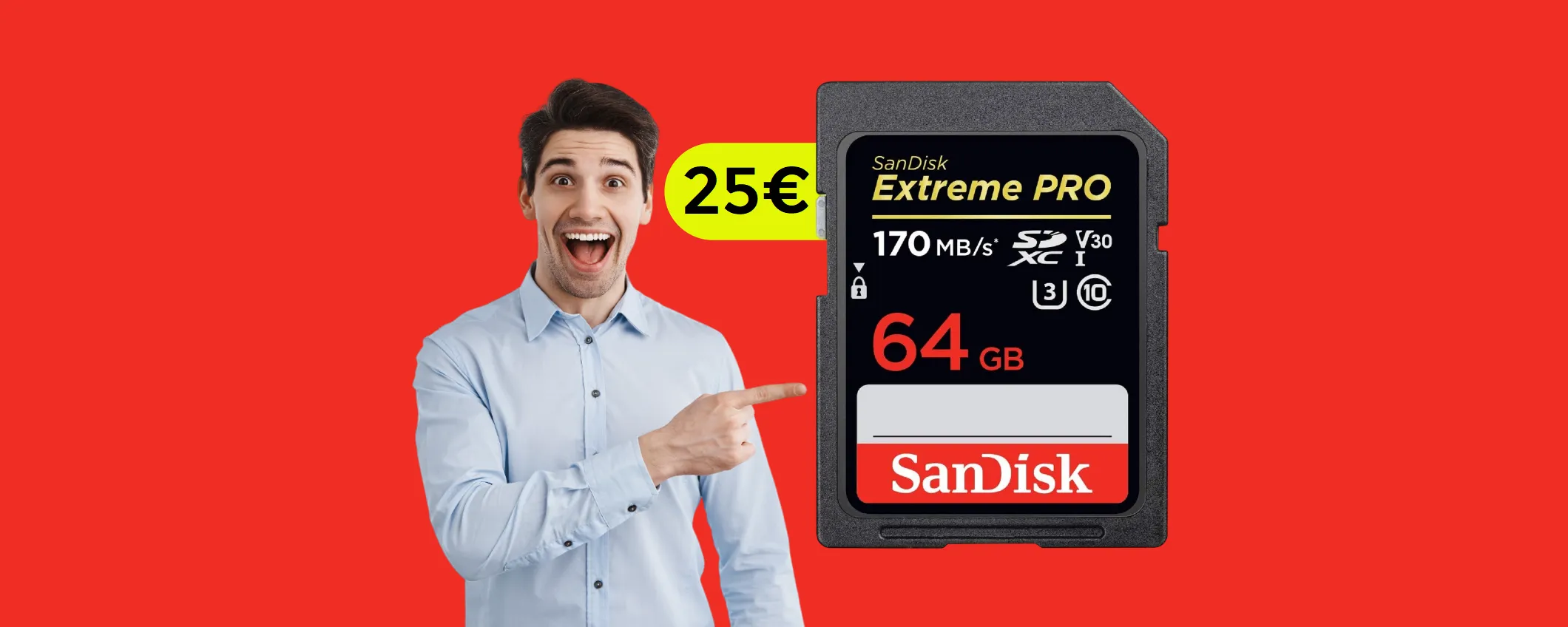 Scheda SD 64GB: una vera SCHEGGIA che porti a casa con soli 25€