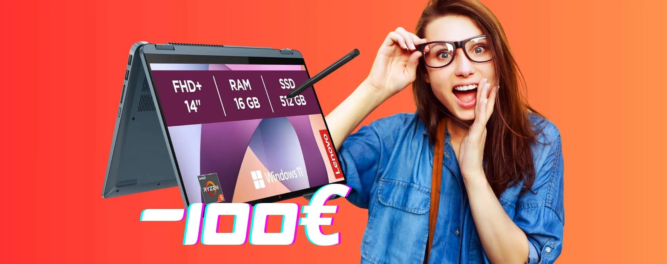 Lenovo IdeaPad Flex 5 con S Pen in regalo a 100€ in meno su Amazon