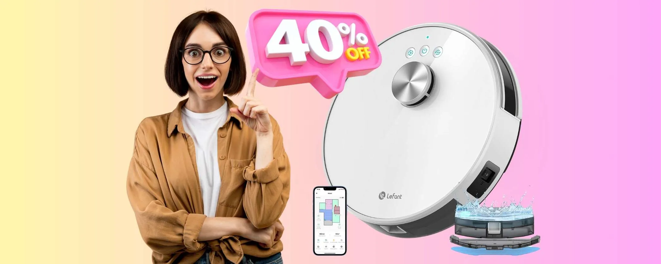 Robot che aspira e lava i pavimenti a PREZZO SHOCK, oggi RISPARMI 120€