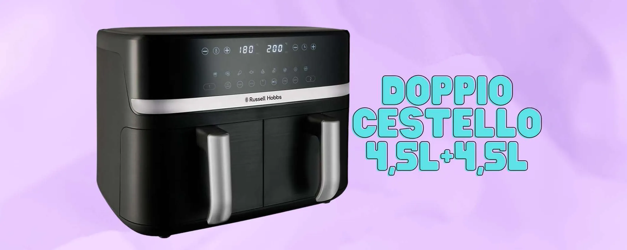 Friggitrice ad aria Russell Hobbs con doppio cestello da 9L e 9 programmi (-25%)