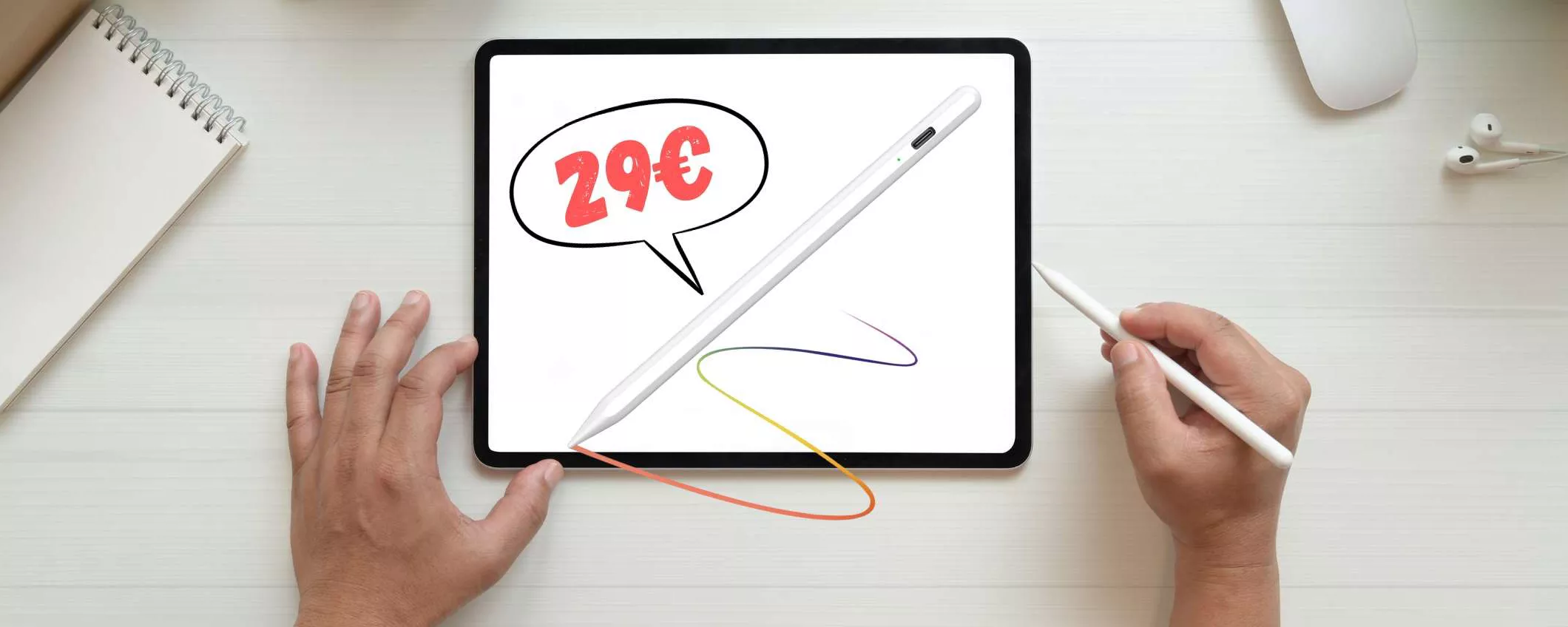 Penna digitale per iPad identica ad Apple Pencil ma tua a MENO di 20€