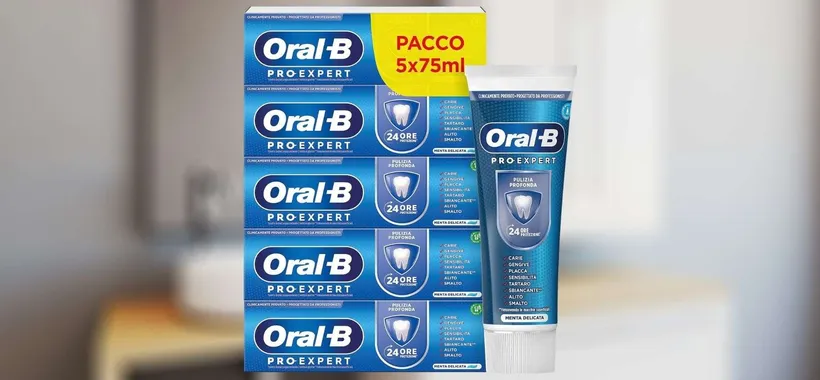 Dentifricio Oral-B Pro-Expert: il pacco da 5 è in SCONTO a 9,99€ (-33%)
