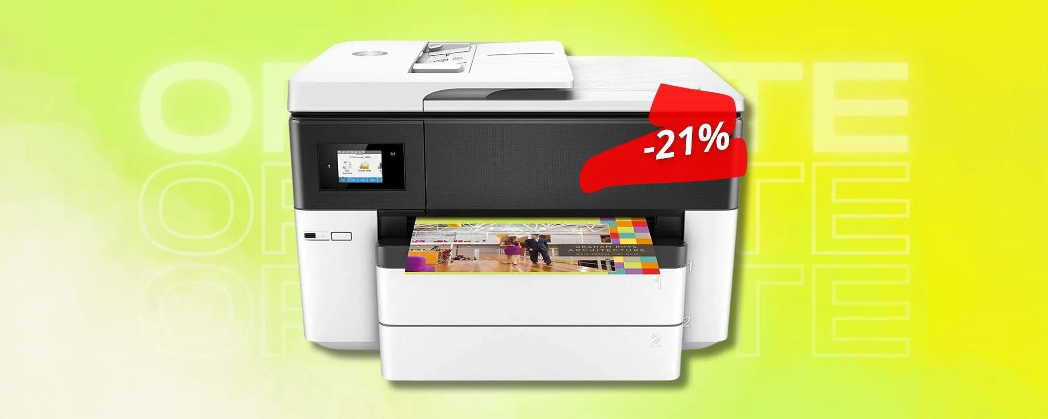 HP OfficeJet Pro, stampante multifunzione per formati fino A3 (-21%)