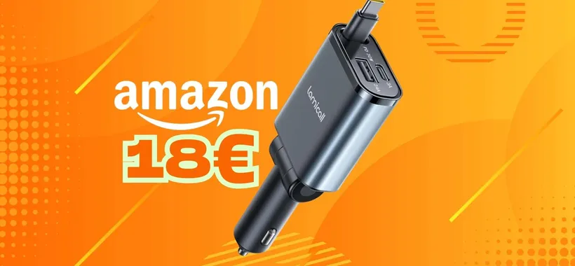 Caricatore USB 3 in 1 da 50W per auto super compatto a soli 18€