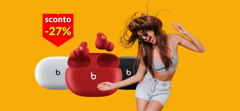 Auricolari Beats Studio Buds, 24h di musica spaccatimpani: prezzo mai visto