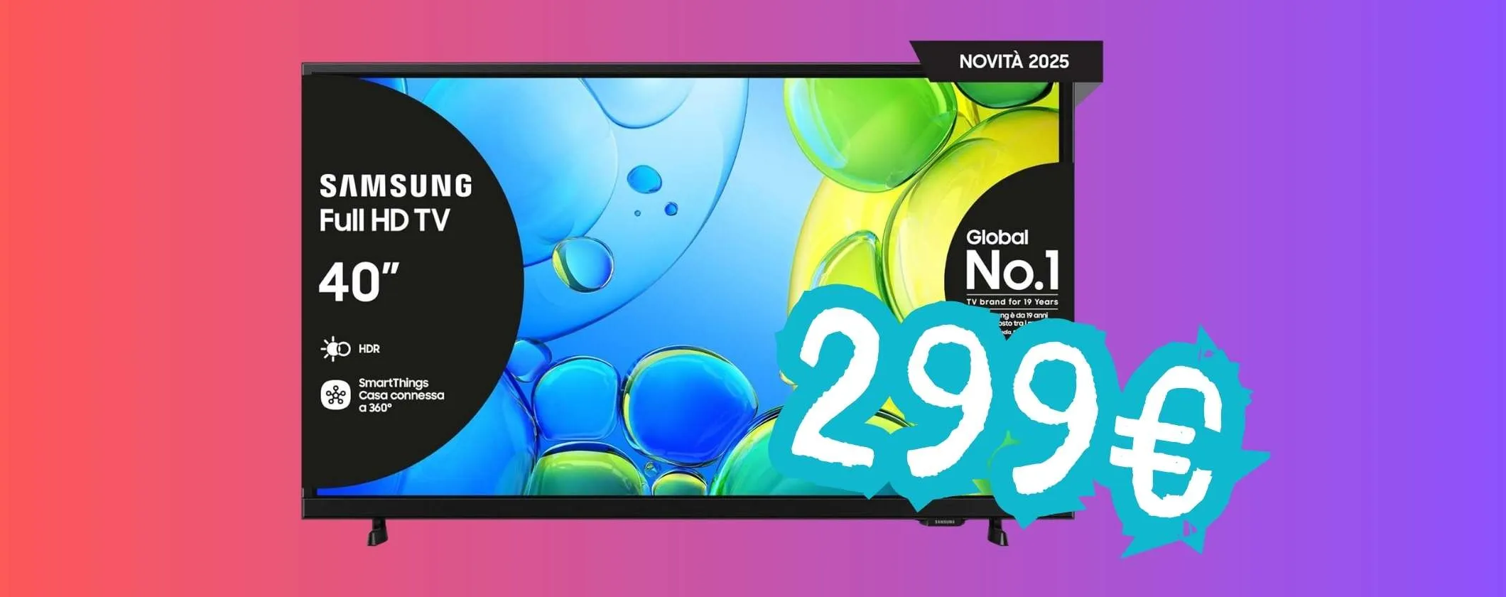 Smart TV Samsung da 40 pollici FHD oggi a soli 299€ su Amazon, un affare