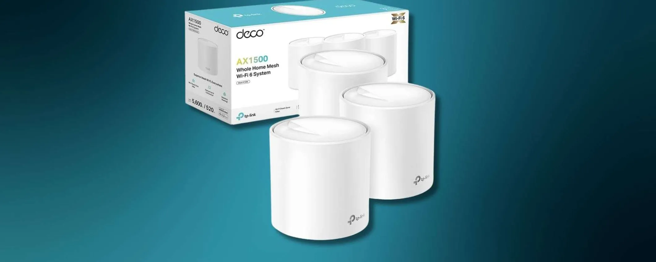 TP-Link Deco X1500 (3-pack) a 109,99€: rete WiFi 6 mesh per 520m2 con sconto del 15%