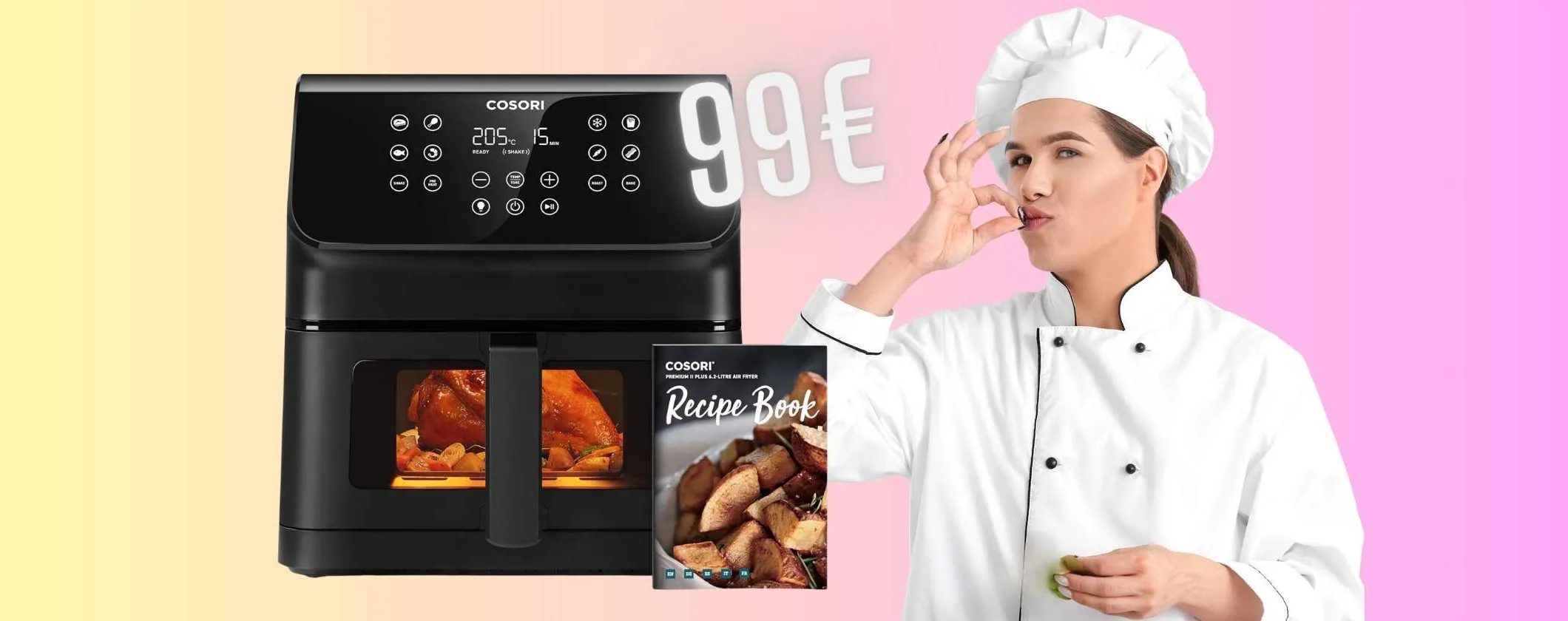 Piatti buonissimi con meno calorie? Friggitrice ad aria COSORI Clear Blaze (99€)
