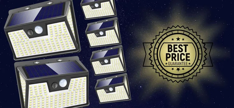 Spettacolare faro solare 178 LED a 6€: TANTISSIMA luce, tutta gratis