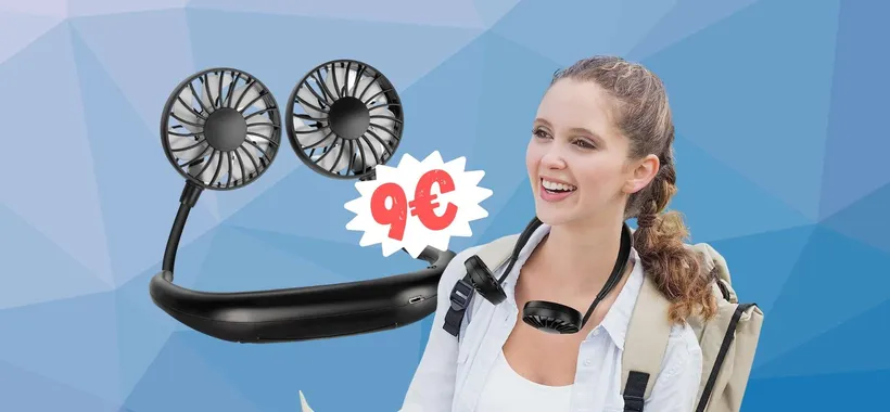 Ventilatore da collo ricaricabile: GENIALATA a 9€ su Amazon