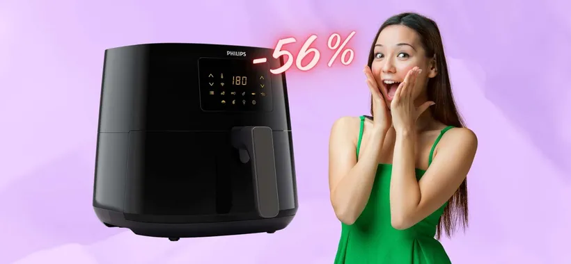 PREZZO Outlet per la friggitrice ad aria Philips, ora sconto del 56%