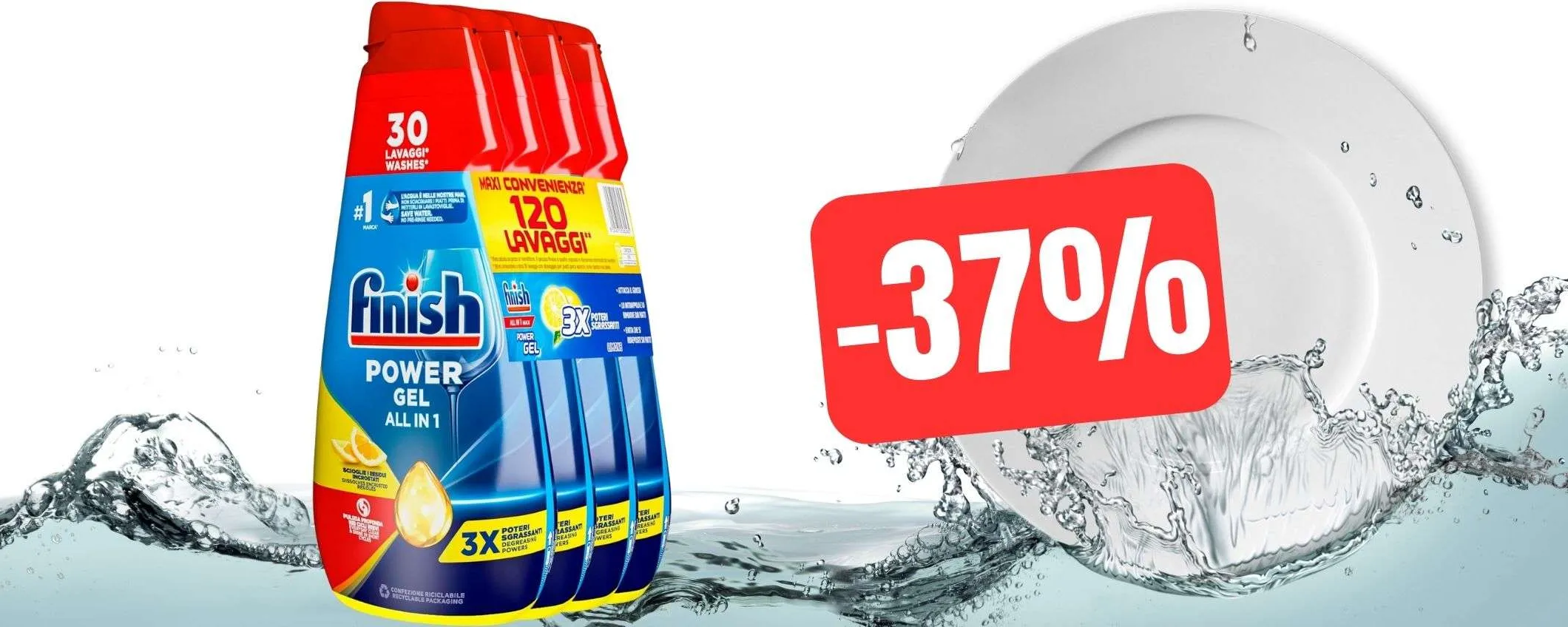 Finish Gel Lavastoviglie in FORMATO CONVENIENZA: 4 confezioni a -37%