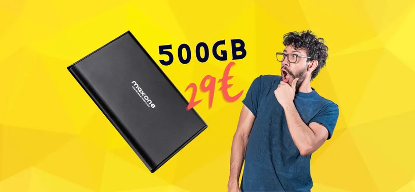 Hard Disk portatile da 500GB a 29€: BOMBA Amazon da prendere al volo