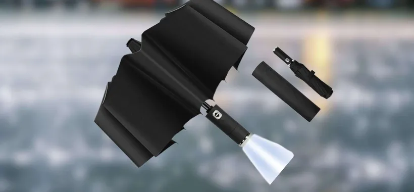 Ombrello automatico con torcia: genialata compatta a prezzo super (15€)