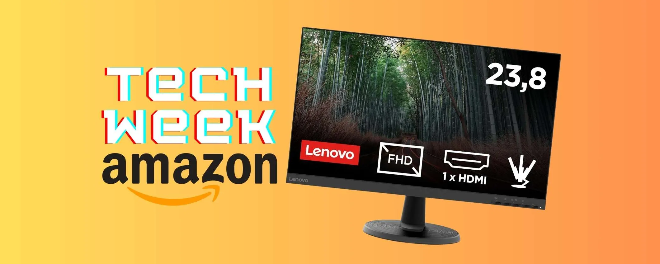 Appena 79€ grazie alla Tech Week Amazon e puoi avere questo monitor Lenovo da 24