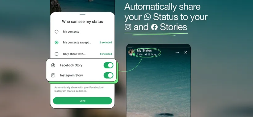 Gli stati di WhatsApp diventano storie di Instagram e Facebook in pochi clic