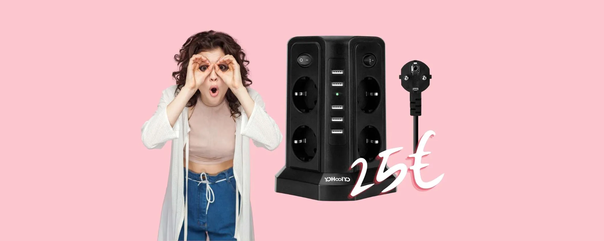 Multipresa verticale: risparmia spazio e soldi, su Amazon a 25€