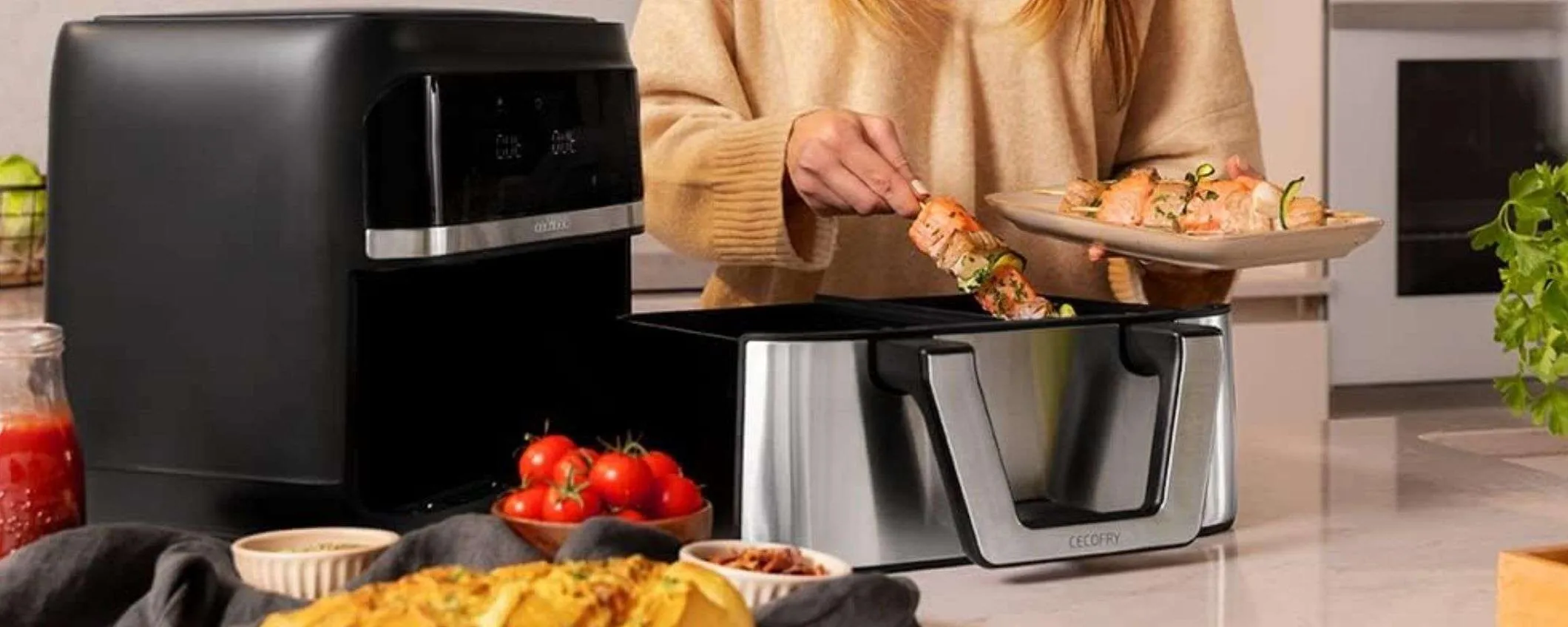 Friggitrice ad aria 9 litri con cestello DIVISIBILE in MEGA SCONTO LAMPO