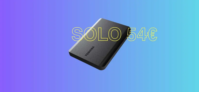 Hard Disk Esterno 2TB di Toshiba a soli 54€ su Unieuro