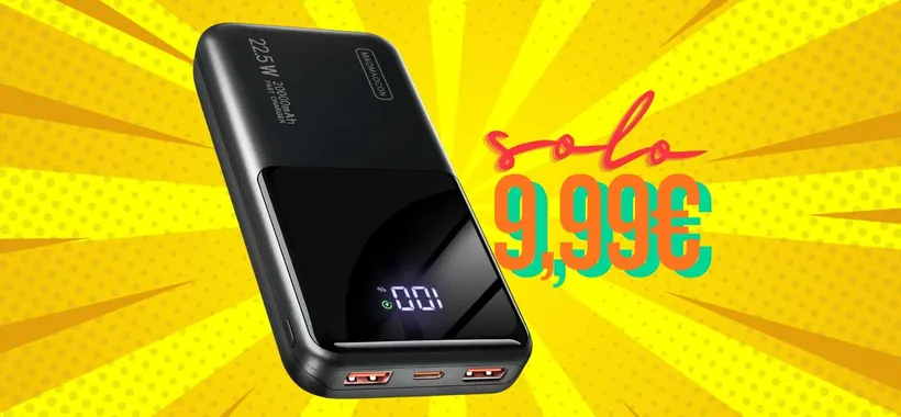 Appena 9,99€ per questo Power Bank da 20000mAh con 3 uscite veloci